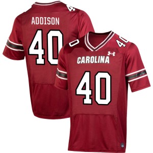 Men's Anthony Addison Garnet South Carolina Gamecocks #40 College Football Embroidery Jersey 458890-375