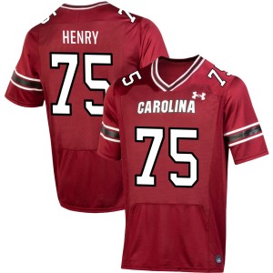 Men's Cason Henry Garnet South Carolina Gamecocks #75 College Football Official Jerseys 509763-846