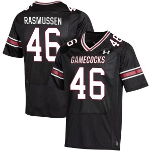 Mens Cole Rasmussen Black South Carolina Gamecocks #46 College Football University Jersey 882109-977