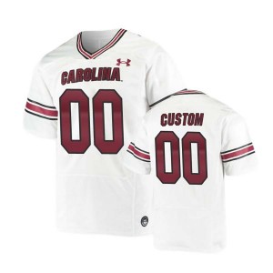 Men Custom White South Carolina Gamecocks #00 College Football Player Jerseys 900039-964