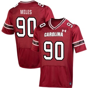 Mens Davonte Miles Garnet South Carolina Gamecocks #90 College Football Embroidery Jersey 137837-893
