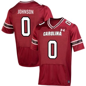 Mens Fred Johnson Garnet South Carolina Gamecocks #0 College Football University Jerseys 227213-288