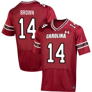 Men's Jared Brown Garnet South Carolina Gamecocks #14 College Football Official Jersey 648422-820