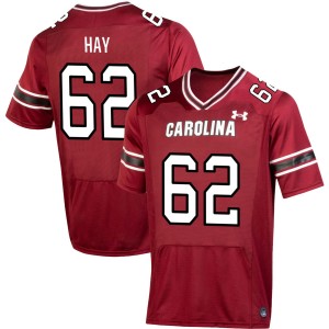 Men's Nolan Hay Garnet South Carolina Gamecocks #62 College Football Embroidery Jersey 138924-208
