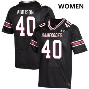 Women Anthony Addison Black South Carolina Gamecocks #40 College Football Replica Jersey 802571-820