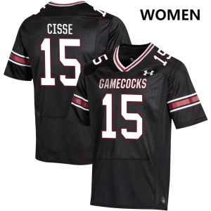 Womens Brandon Cisse Black South Carolina Gamecocks #15 College Football 2025-26 Jersey 634989-336