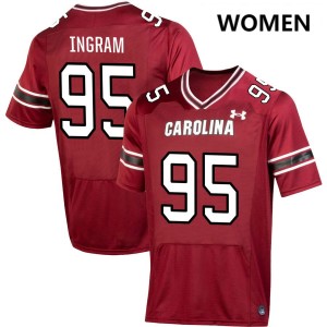 Women's Christian Ingram Garnet South Carolina Gamecocks #95 College Football Limited Jersey 359372-211
