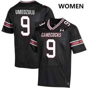 Women Desmond Umeozulu Black South Carolina Gamecocks #9 College Football Stitched Jerseys 742375-188