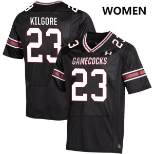 Women's Gerald Kilgore Black South Carolina Gamecocks #23 College Football Replica Jersey 126247-695