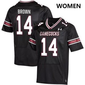 Womens Jared Brown Black South Carolina Gamecocks #14 College Football Alumni Jersey 654344-185