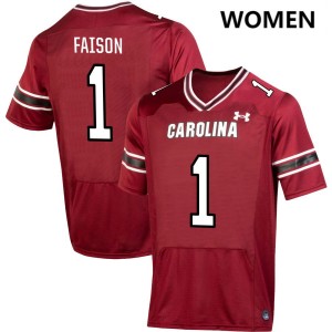 Womens Rahsul Faison Garnet South Carolina Gamecocks #1 College Football NCAA Jerseys 373309-308