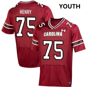 Youth Cason Henry Garnet South Carolina Gamecocks #75 College Football High School Jerseys 944055-301