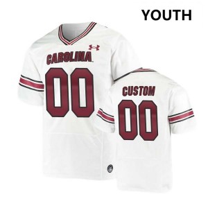 Youth Custom White South Carolina Gamecocks #00 College Football Player Jersey 498669-325